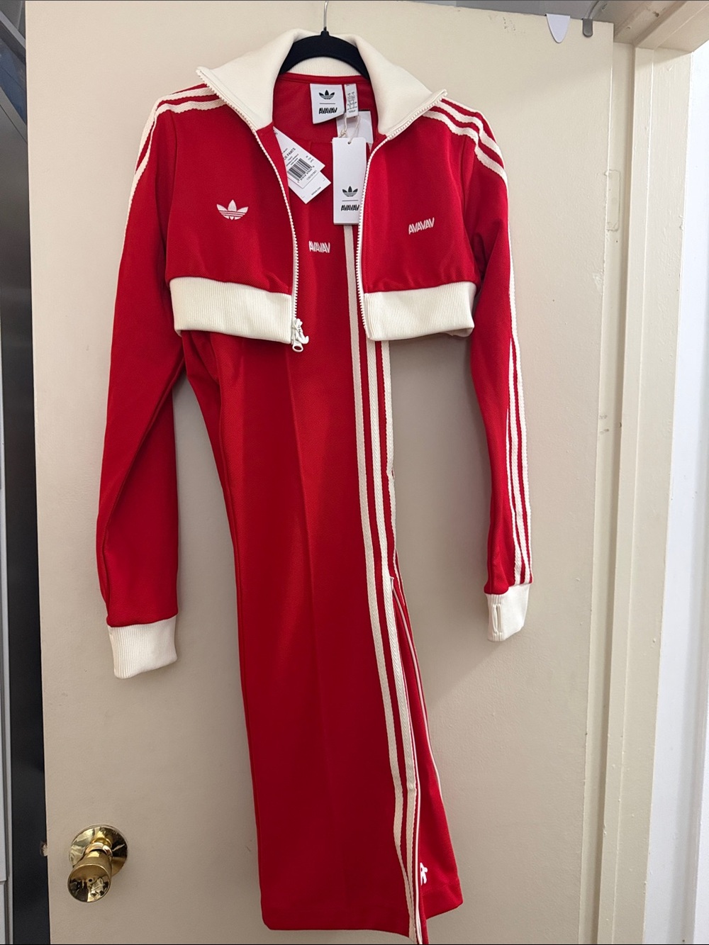 NWT adidas Originals Avavav Red Cropped Track jacket pants coord set RARE - Picture 13 of 16